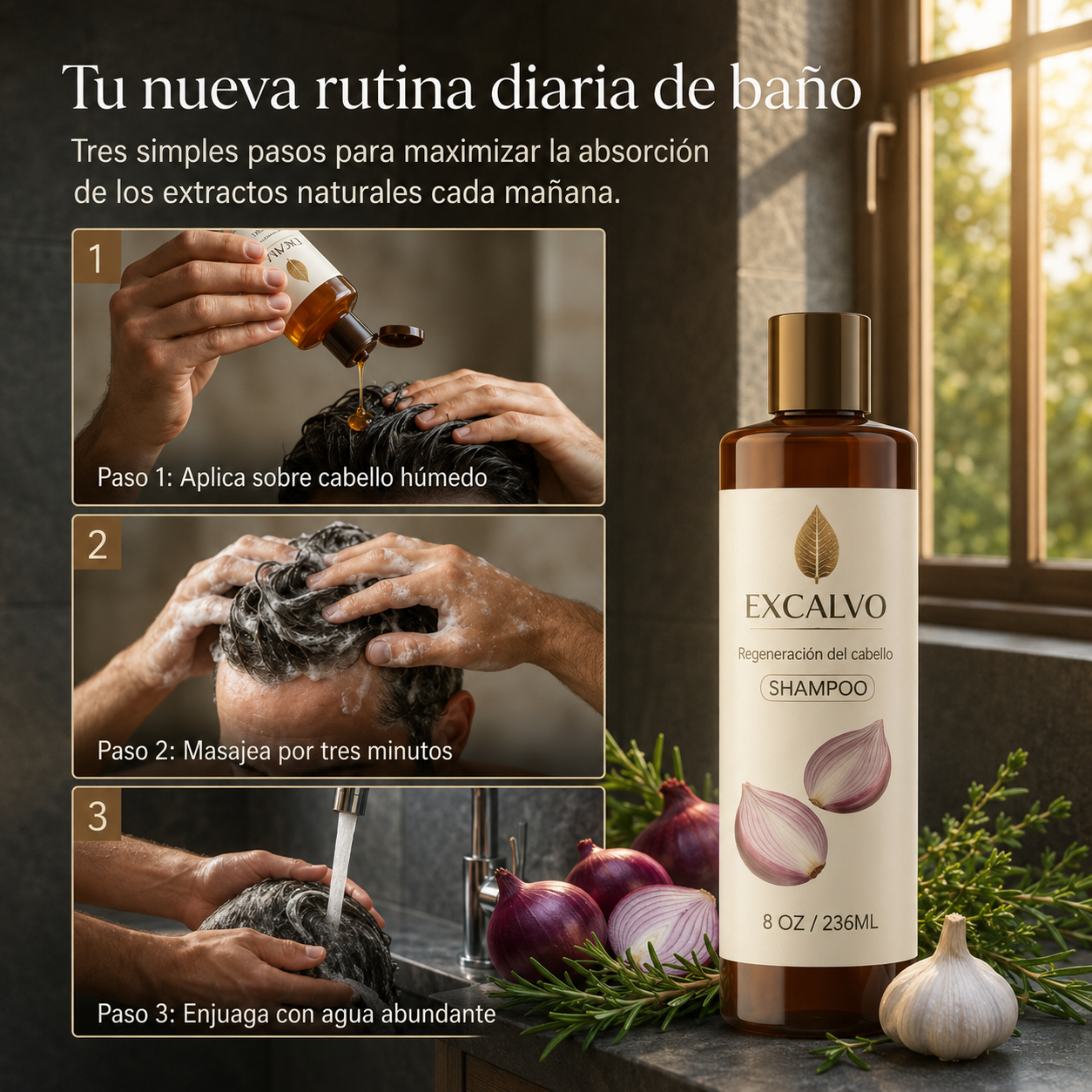 Promocion SHAMPOO EXCALVO 2x1 Recupera tu cabello o te devolvemos tu dinero